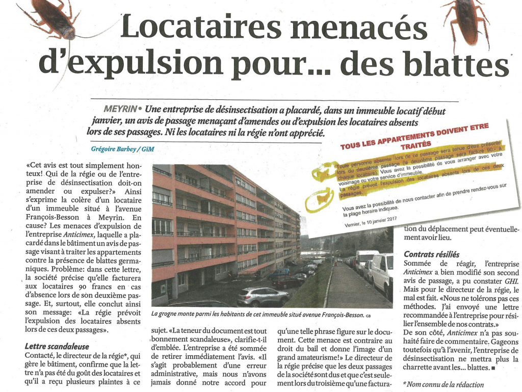 article presse blattes immeuble